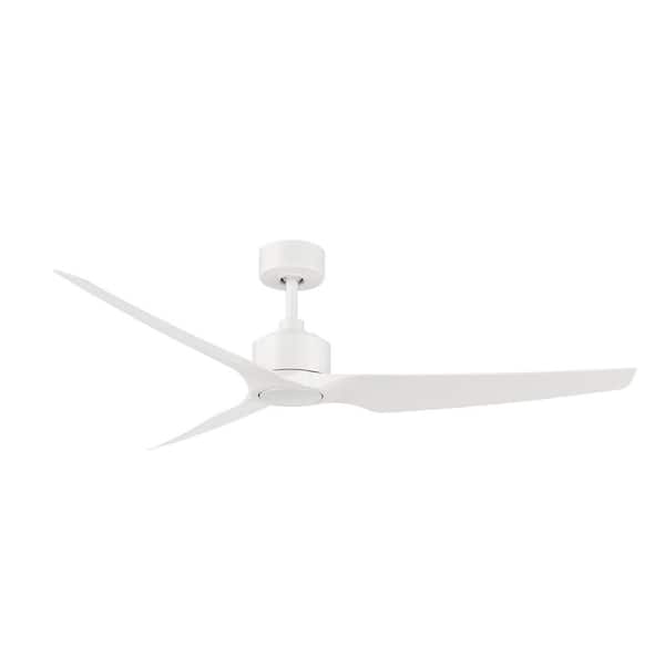 Fanimation TriAire Custom 60-in Matte White Indoor/Outdoor Smart Ceiling Fan with Remote (3-Blade)