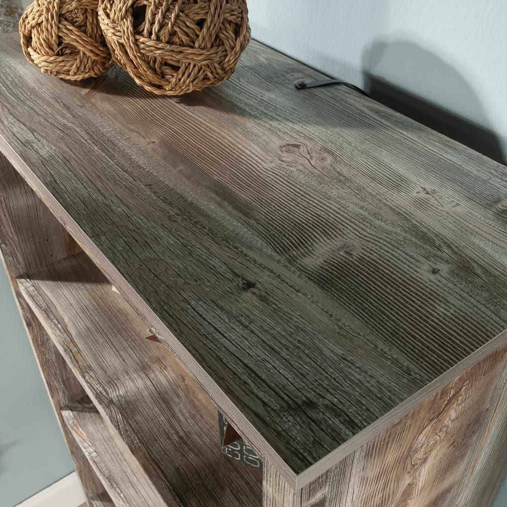 Rustic Cedar 71.5" Adjustable 5-Shelf Bookcase with Doors