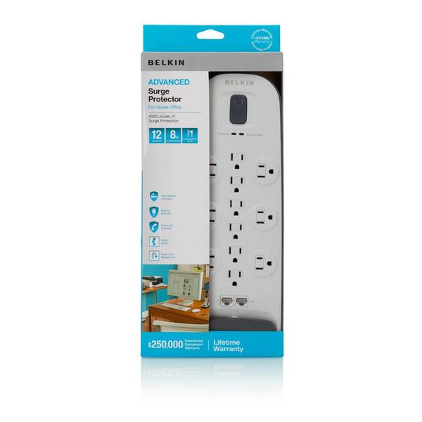 Belkin 12-Outlet Surge Protector with 8 ft. Power Cord and 