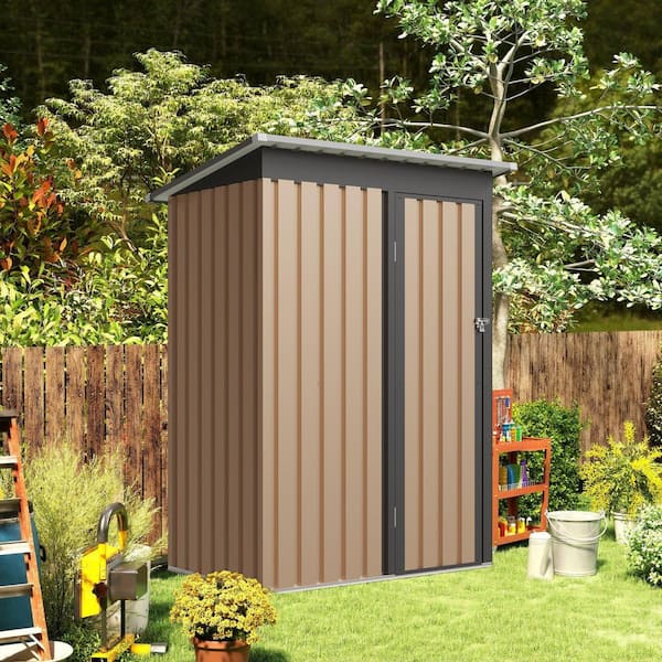 4.2 ft. W x 2.4 ft. D Metal Outdoor Storage Shed with Single Door
