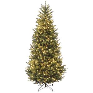 7-1/2 ft. Natural Fraser Slim Fir Hinged Artificial Christmas Tree with 600 Clear Lights
