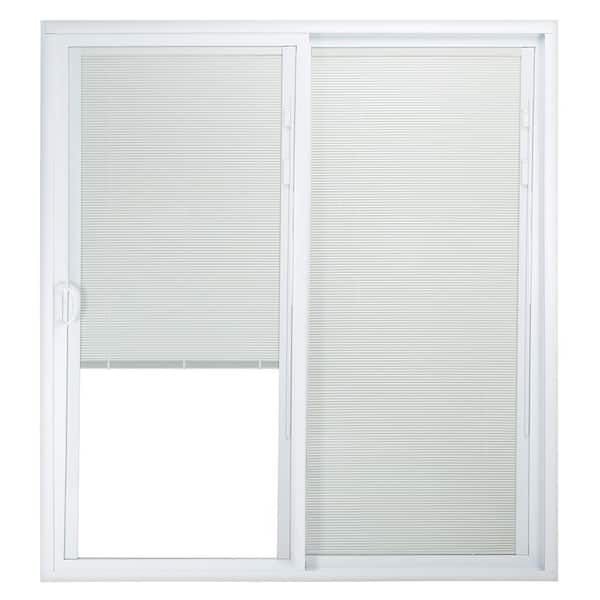 American Craftsman 72 in. x 80 in. 50 Series White Vinyl Sliding Patio Door  Right-Hand Fixed Panel with Blinds 50 PD B - The Home Depot