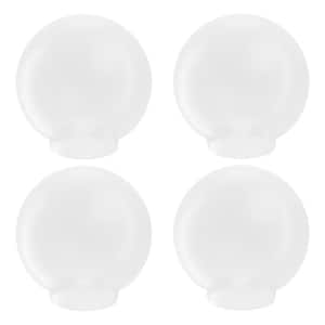 6 in. Dia Globes VC Frost Smooth LD Acrylic with 3.24 in. Outside Diameter Screw Neck (4-Pack)