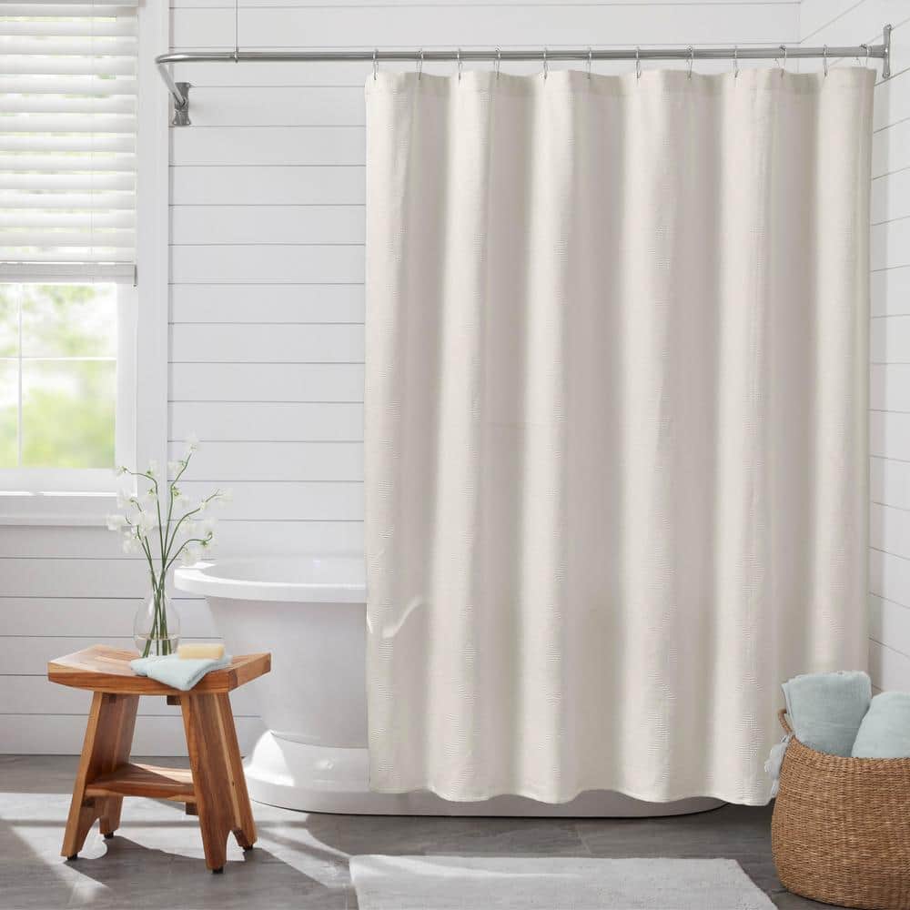Waffle Woven Textured Valance for Bathroom Water Repellent Window Covering 