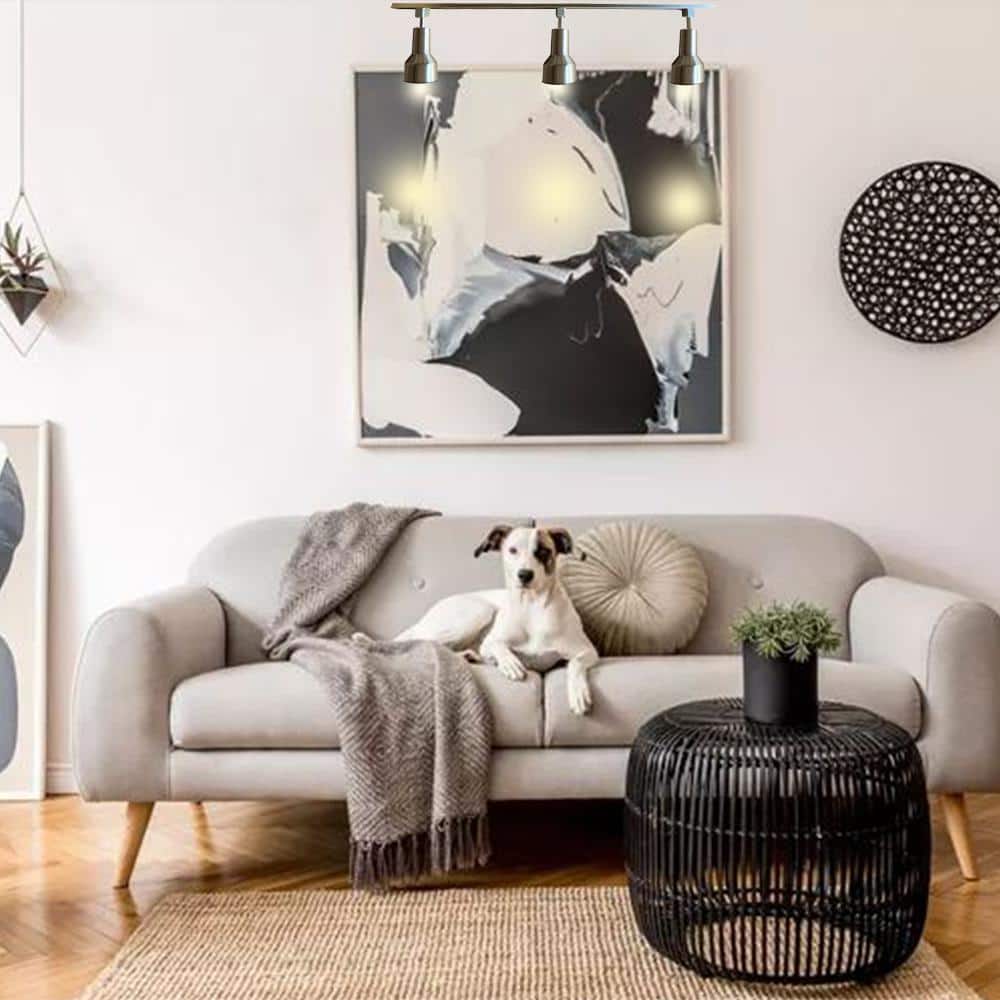 48 in. Brushed Nickel Fixed Track Lighting Kit