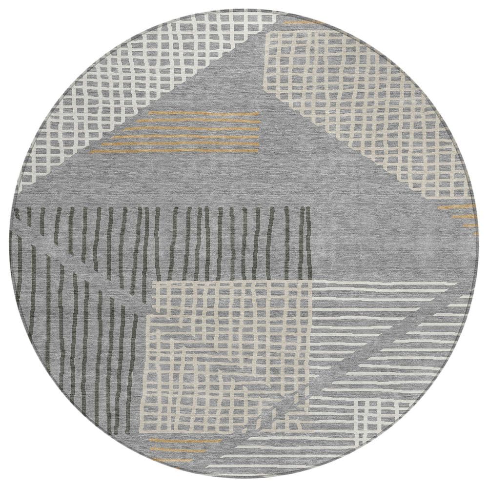 Chantille Machine Washable Indoor/Outdoor Abstract ACN2270 Gray 8 ft. x 8 ft. Area Rug price history on PriceWatchPro