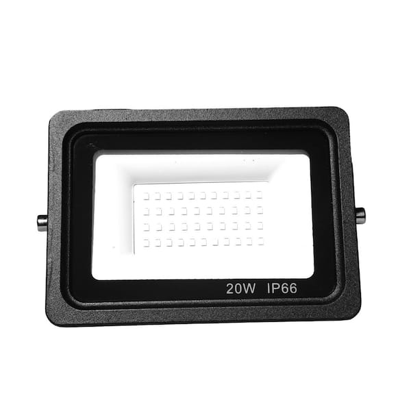 J H LED 140 Watt Equivalent Integrated Black Outdoor LED Flood