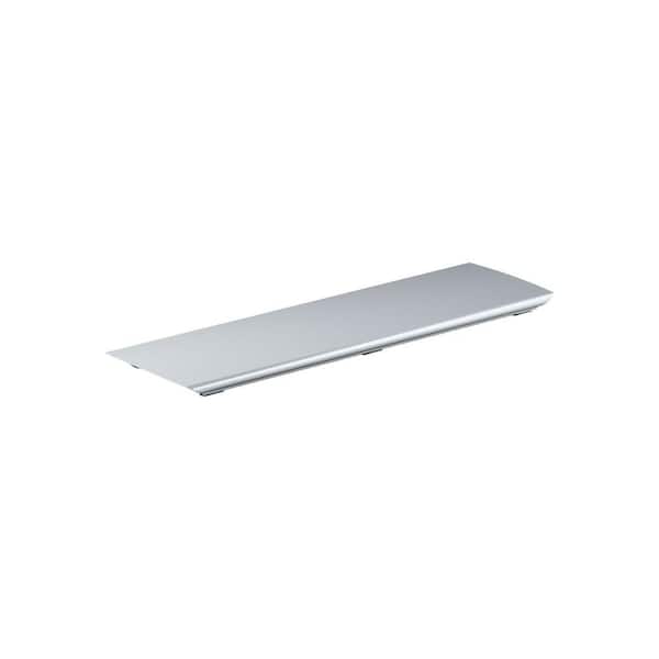 KOHLER Bellwether 27.375 in. L x 7.5 in. W Alcove Shower Pan Base Aluminum Drain Cover with Bright Silver