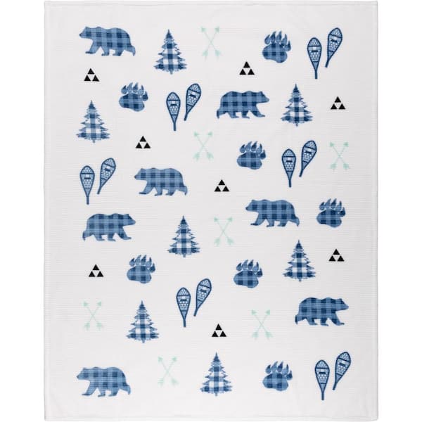 Unbranded Blue Print Polyester Throw Blanket
