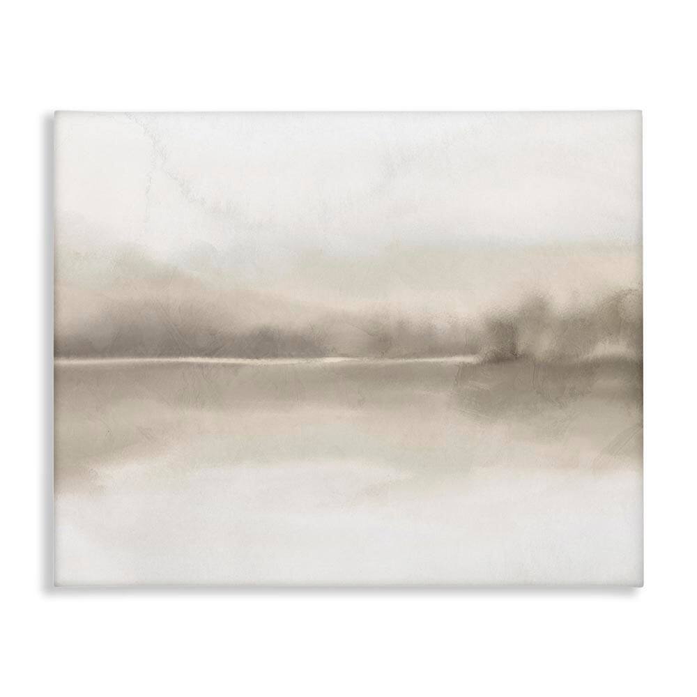 Lakeside Landscape Reflection Modern Abstract Design by Ann Bailey Unframed Graphic Art Print Nature 20 in. x 16 in. price history on PriceWatchPro