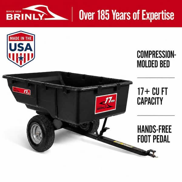 Brinly-Hardy 650lbs. 10cu.ft. Tow-Behind Lawn Mower Trailer Dump