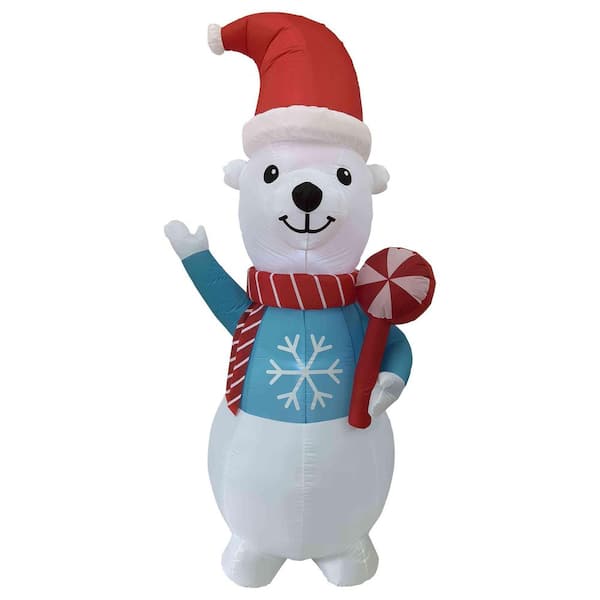 LED Lighted Inflatable Polar Bear Outdoor Christmas Decoration-8.25'