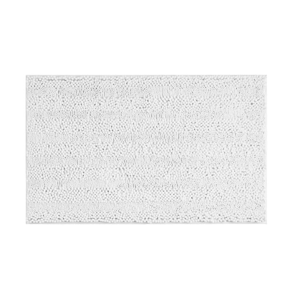 Astor with TPR Backing 27 in. x 45 in. Off-White Solid Color Polyester Rectangle Bath Mat