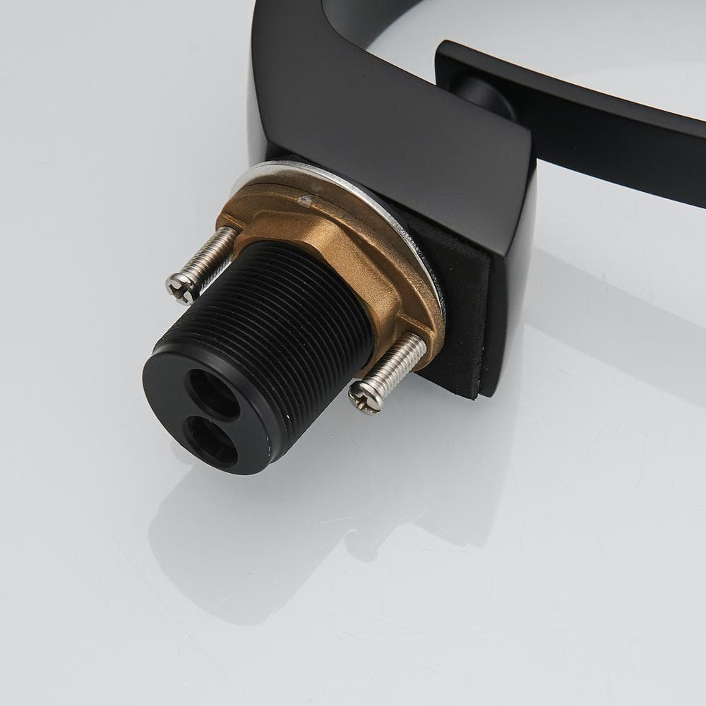 Matte Black Single Handle Mid Arc Bathroom Faucet