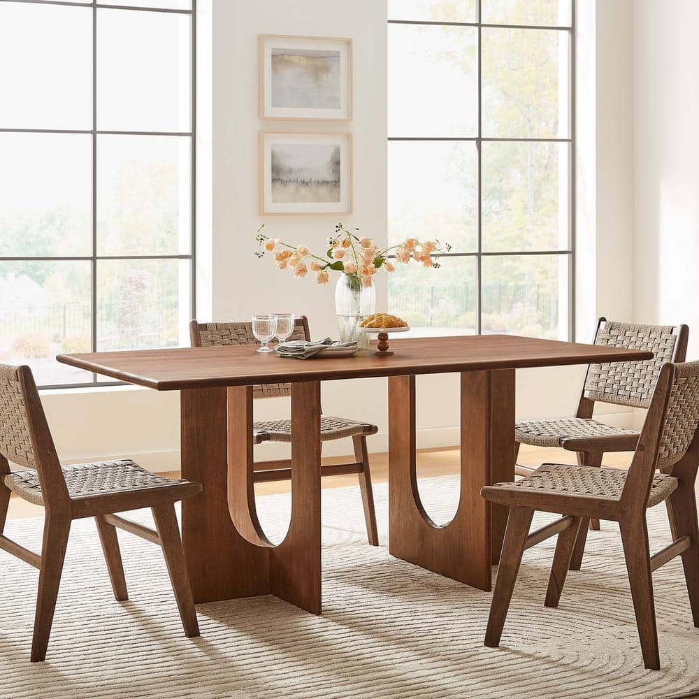 MODWAY Rivian Rectangular 70 in. Wood Dining Table in Walnut EEI