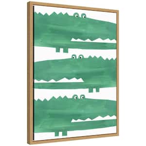 Sylvie ''Chomp Chomp Crocodile'' by Alicia Abla Animals Framed Glass Art Print 24 in. x 18 in.