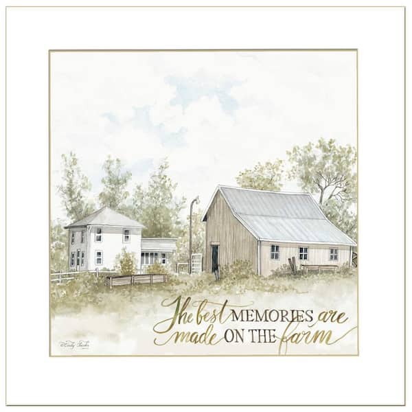 HomeRoots Charlie The Best Memories 1-Piece Framed Wall Art 14 in. x 14 in.