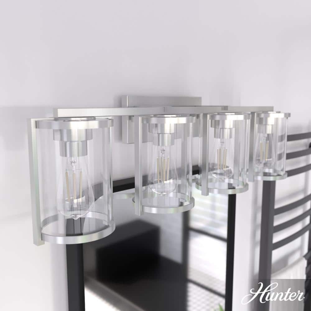 Astwood 33.25 in. 4-Light Brushed Nickel Vanity Light with Clear Glass Shades Bathroom Light price history on PriceWatchPro