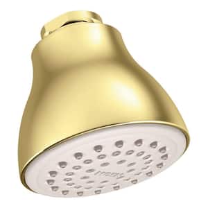 Easy Clean XL 1-Spray 2.5 in. Single Wall Mount Fixed Shower Head in Polished Brass