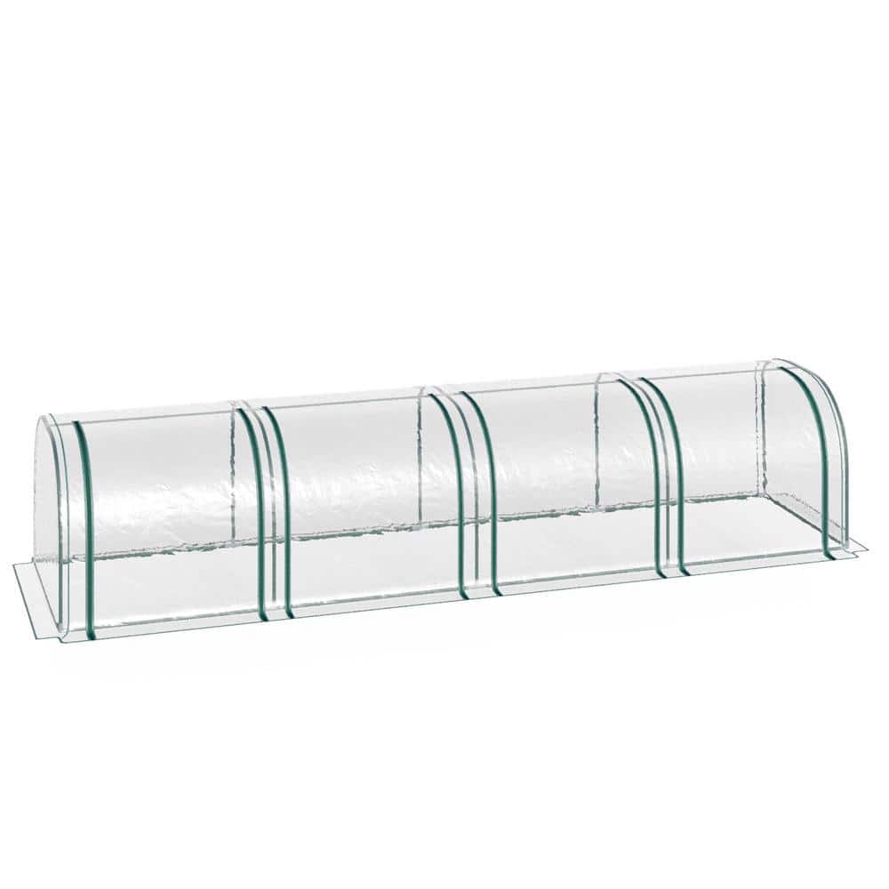Clear PVC Tunnel Greenhouse with Steel Frame, 13' x 3' x 2.5'