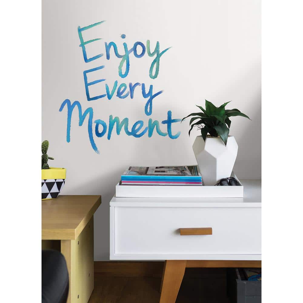 Enjoy Every Moment Blue Self-Adhesive Wall Decal