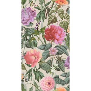 Cream Botanical Paradise Floral Print Non-Woven Non-Pasted Textured Wallpaper 57 Sq. Ft.