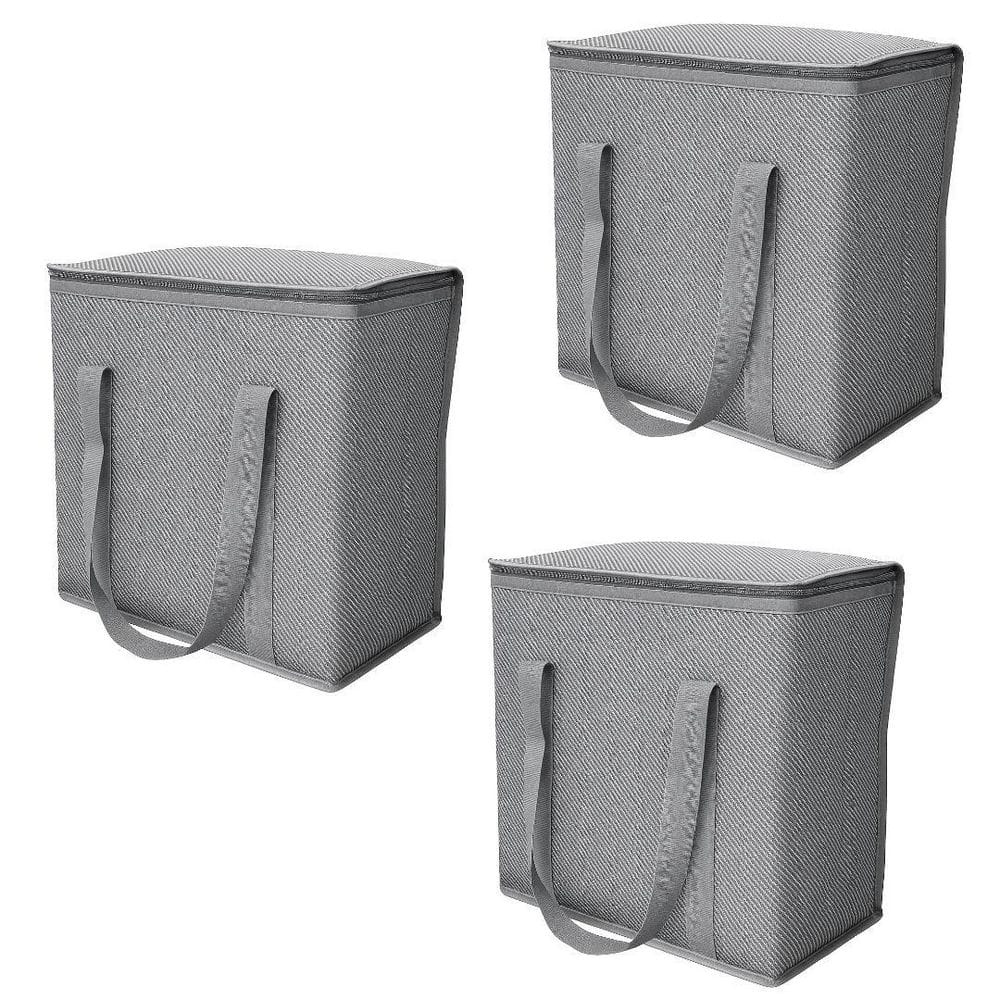 DURASACK 20 Qt. Gray Insulated Hot Cold Tote Bag, 3-Pack CL