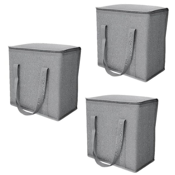 20 Qt. Gray Insulated Hot Cold Tote Bag, 3-Pack