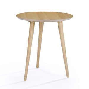 Evie Natural Oak Finished with Wood Overlay End Table