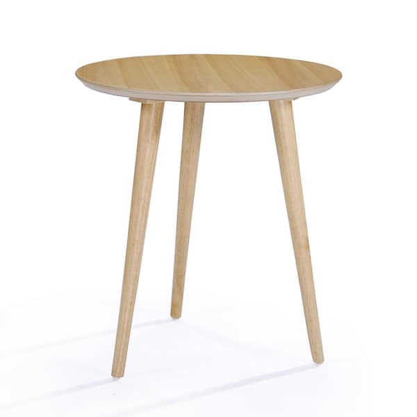 Unbranded Evie Natural Oak Finished with Wood Overlay End Table