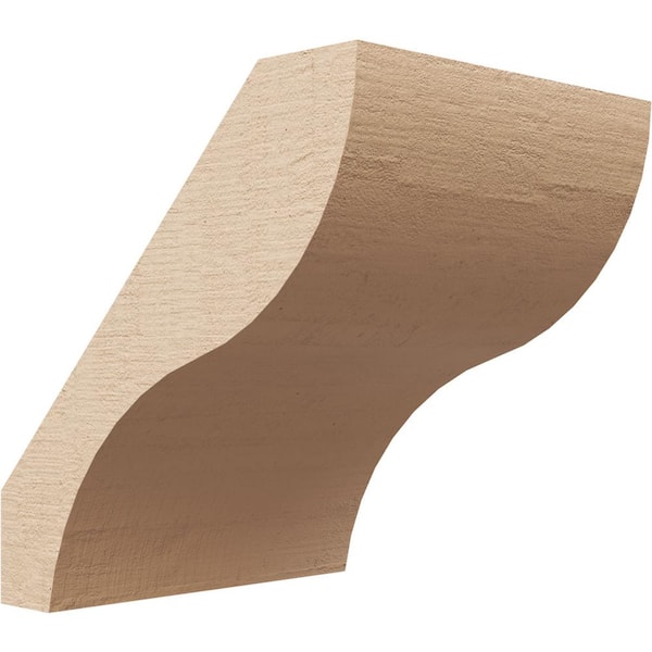 Ekena Millwork 5 in. x 6 in. x 6 in. Geneva Rough Cedar Woodgrain Timberthane Polyurethane Knee Brace, Primed