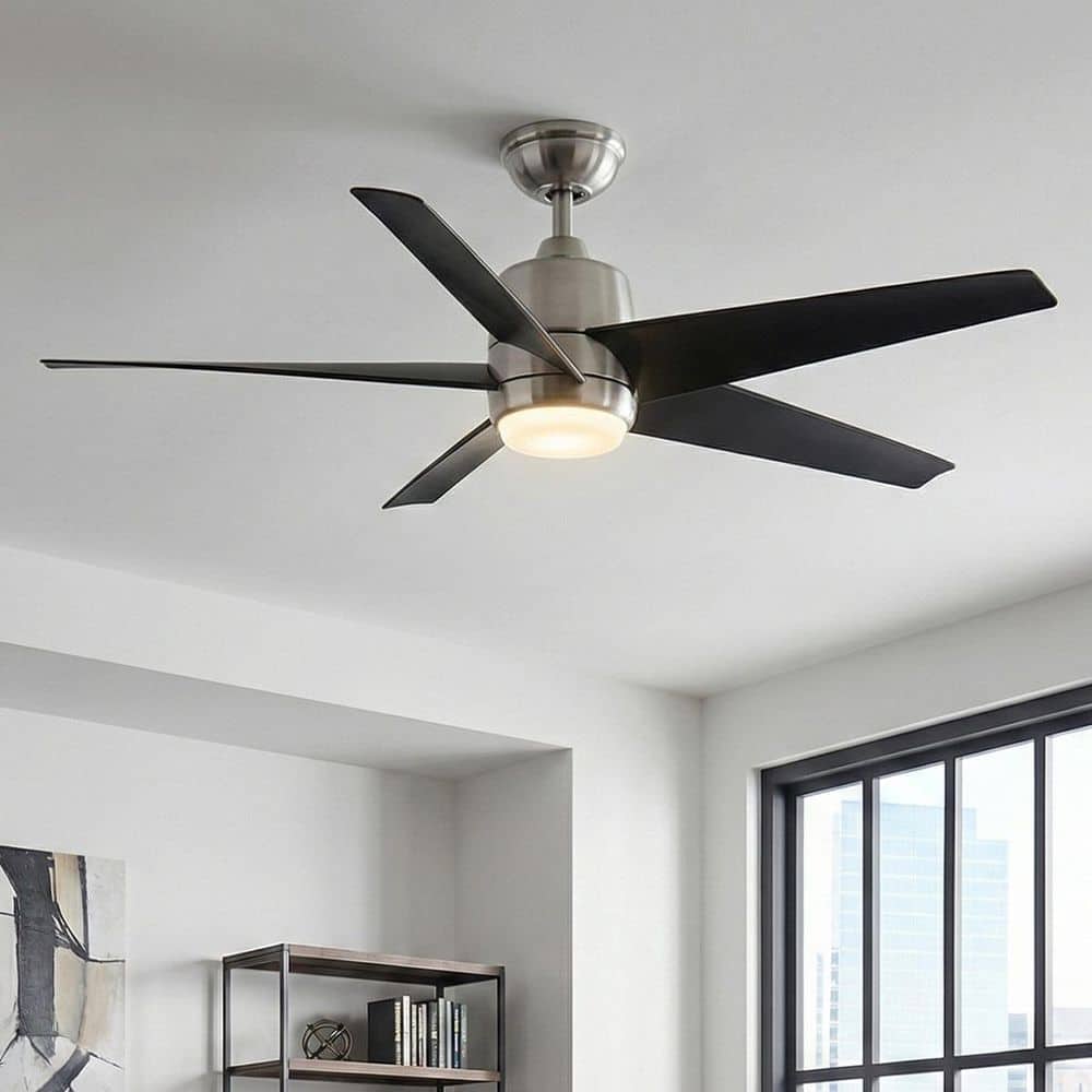 Hampton Bay Mena 54 in. White Color Changing Integrated LED Indoor