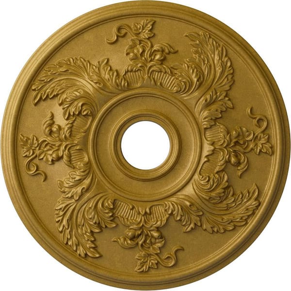 Ekena Millwork 1-7/8 in. x 23-5/8 in. x 23-5/8 in. Polyurethane Acanthus Twist Ceiling Medallion, Pharaohs Gold