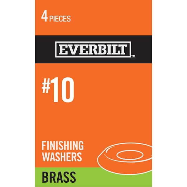 Everbilt #10 Brass Finishing Washers (4-Pack)