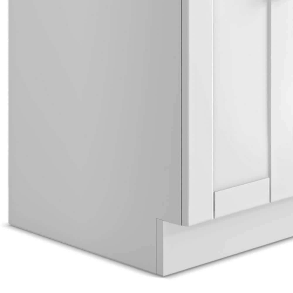 24-Inch White Shaker Utility Sink Cabinet with Stainless Steel Faucet