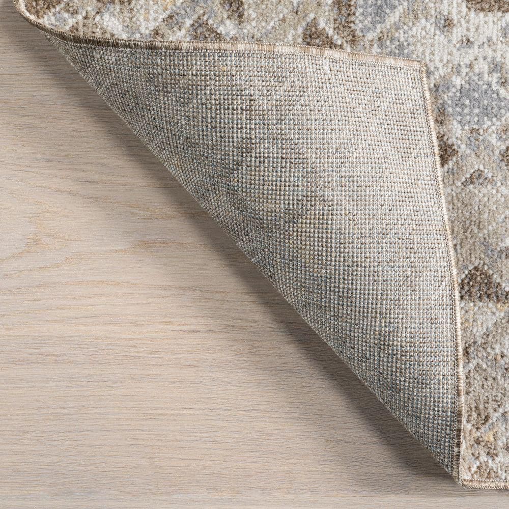 Eco-Friendly Beige Bohemian 8' x 10' Machine Washable Area Rug