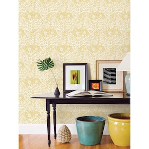 Yellow Foliole Vinyl Peel and Stick Wallpaper