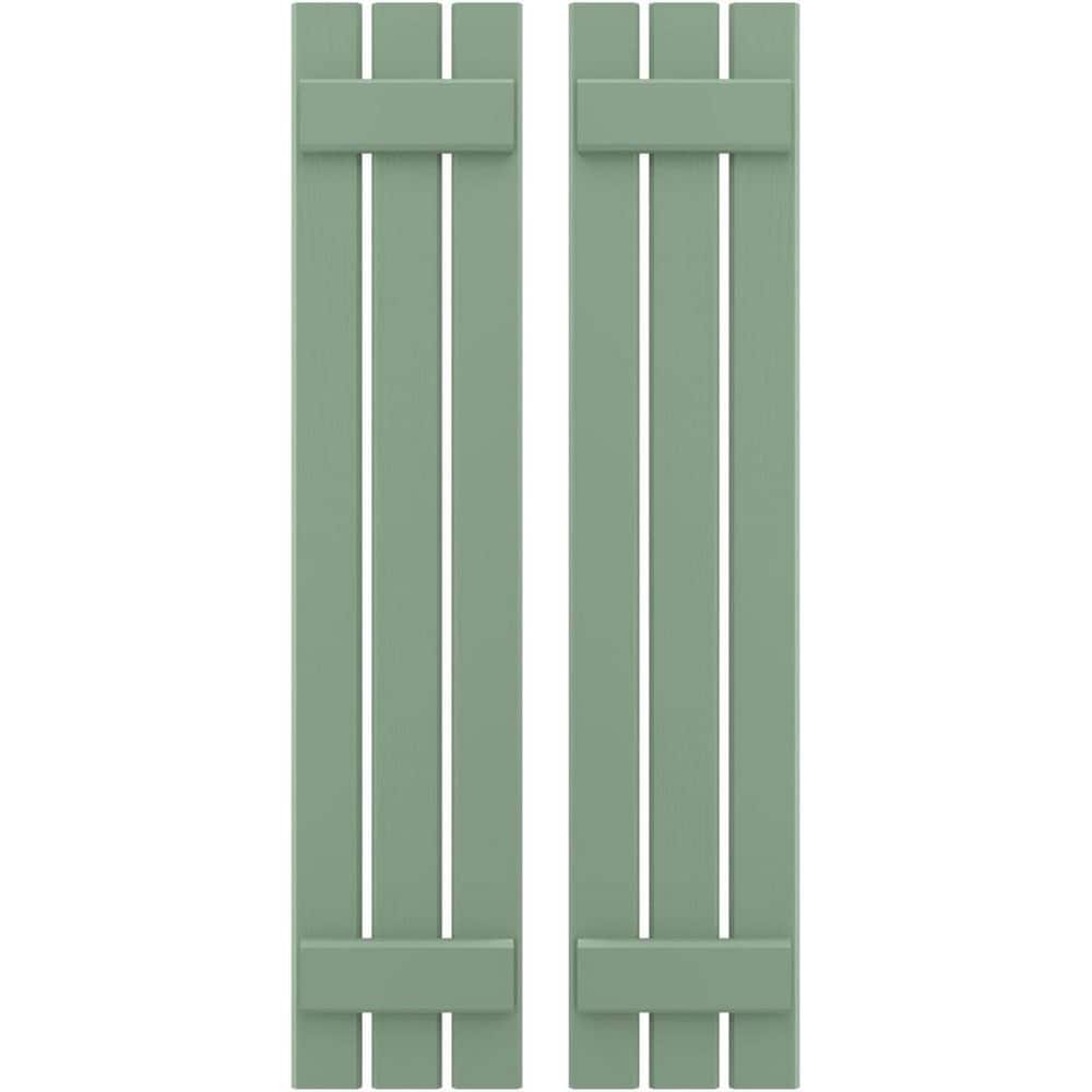 11-1/2 in. W x 35 in. H Americraft 3-Board Exterior Real Wood Spaced Board and Batten Shutters in Track Green price history on PriceWatchPro