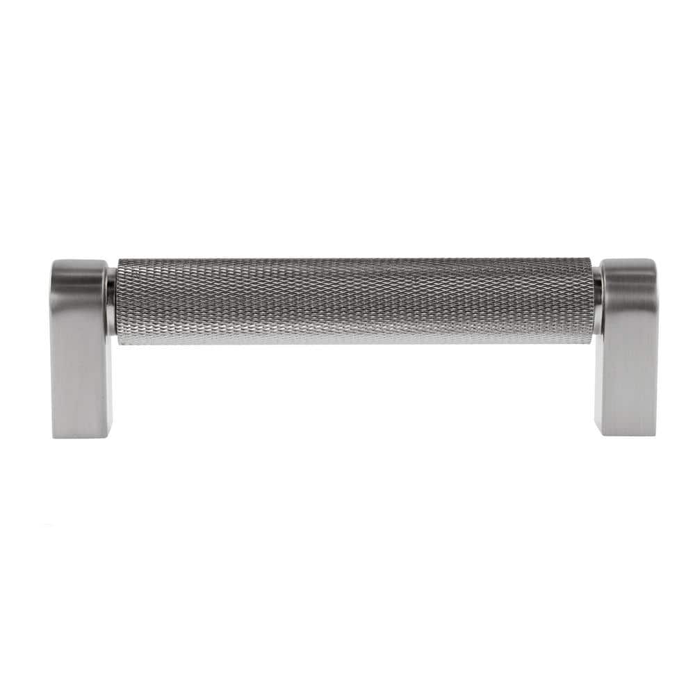 Kent Knurled Satin Nickel 4" Bar Pull with Mounting Hardware