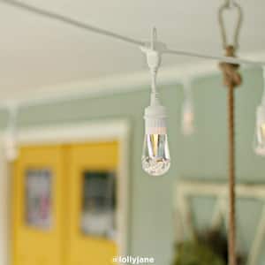 12-Bulb 24 ft. Vintage Cafe Integrated LED String Lights, White