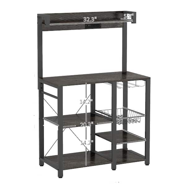 ANTFURN Grey Kitchen Cart with Shelf;Spice Rack