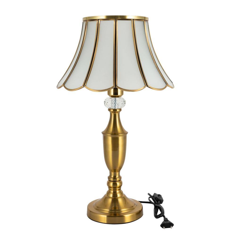 19.68 in. Gold Retro Task & Reading Table Lamp for Bedroom Living Room Home Decor with Glass Shade, No Bulbs Included price history on PriceWatchPro