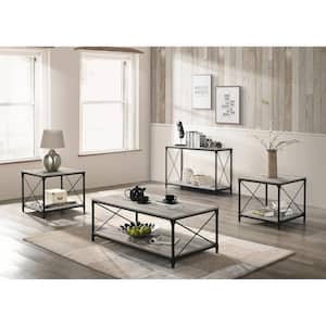 Elven 47.13 in. Black and Gray Rectangle Wood Top Console Table