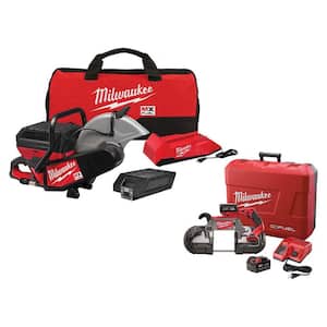 MX FUEL Lithium-Ion Cordless 14 in. Cut Off Saw Kit with M18 FUEL Deep Cut Band Saw Kit