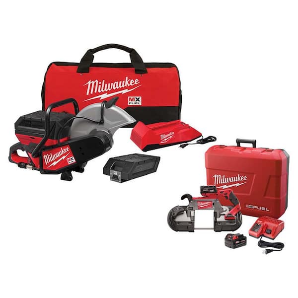 Milwaukee MX FUEL Lithium-Ion Cordless 14 in. Cut Off Saw Kit with M18 FUEL Deep Cut Band Saw Kit