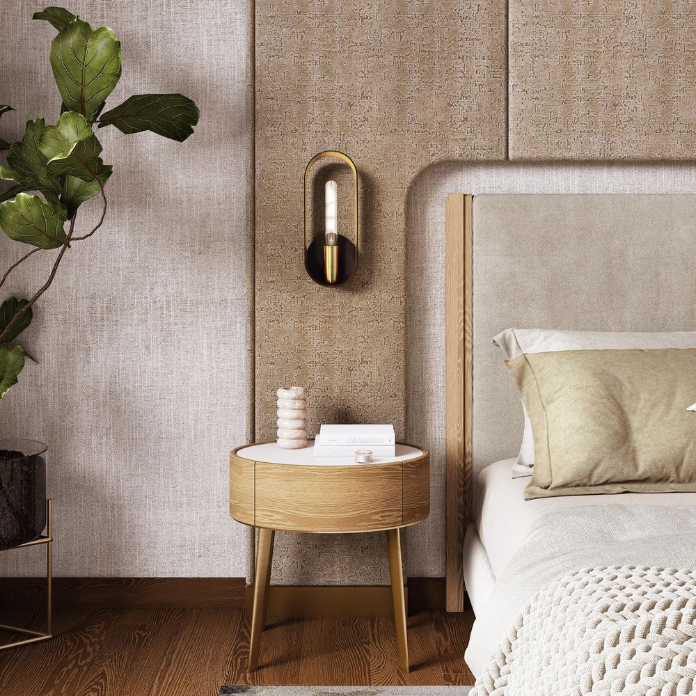 Ravena Scandinavian Bronze with Antique Brass 1-Light Sconce