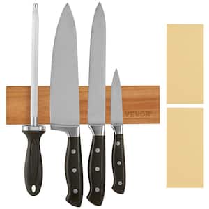 Magnetic Knife Holder 10-Knife with Enhanced Strong Magnet Acacia wood Knife Blocks and Storage Knife Bar