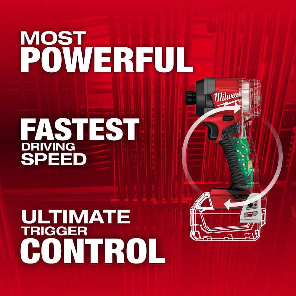 Milwaukee M18 FUEL 18V Lithium Ion Brushless Cordless 1/4 in. Hex Impact Driver Tool Only - Image 2