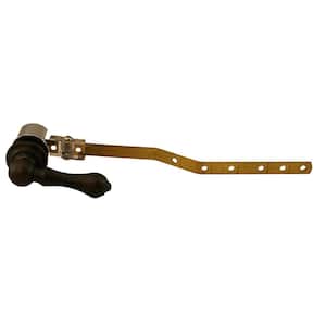 Universal Toilet Tank Trip Lever for Front or Side Mount with 8 in. Adj. Brass Arm & Brass Handle in Old World Bronze