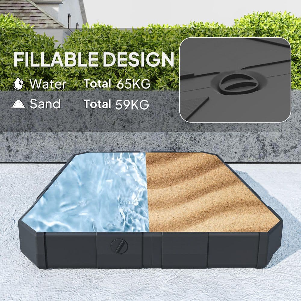 Black Heavy Duty Plastic Cantilever Offset Umbrella Base